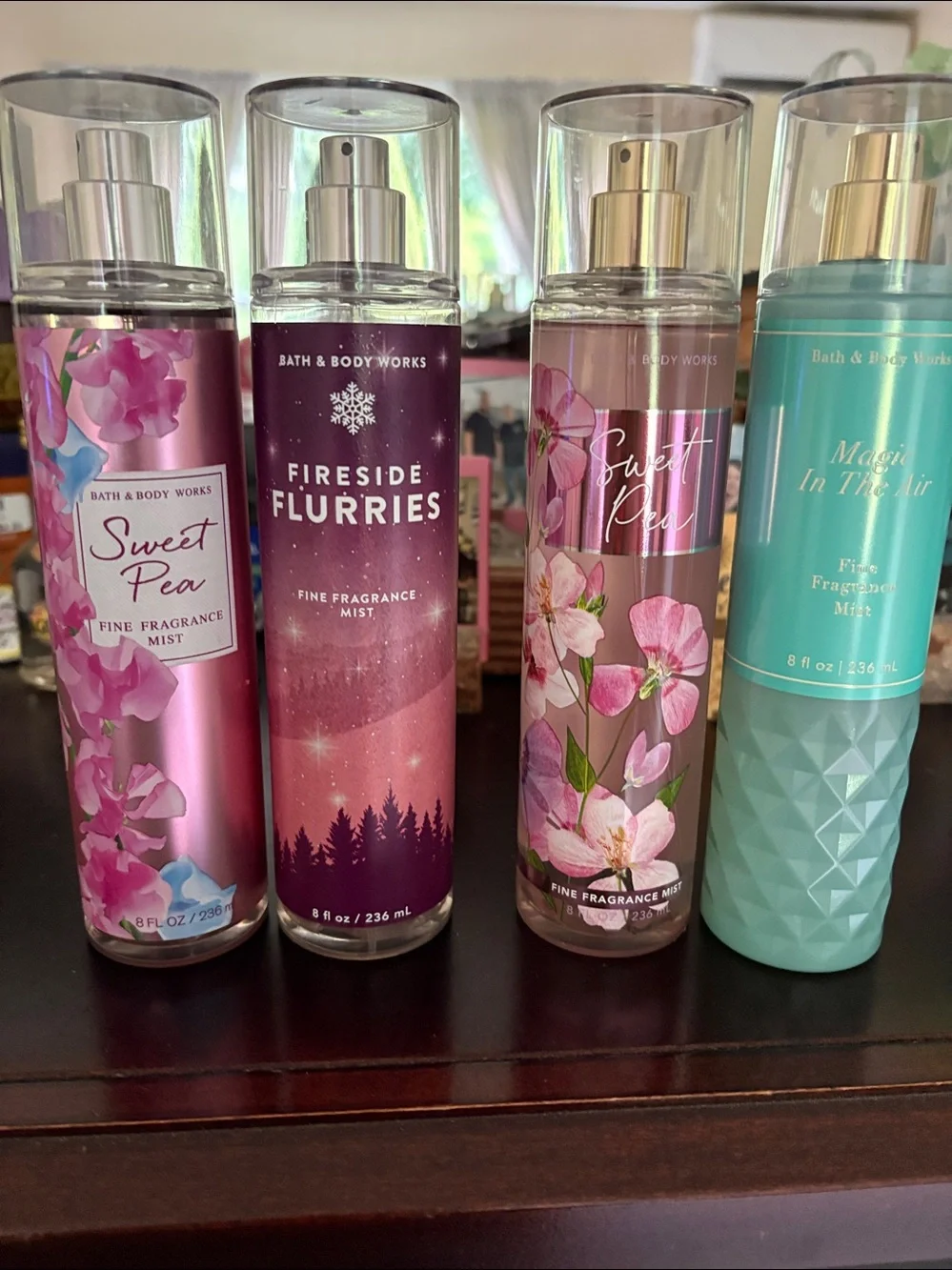 Bath & Body Works Pink Floral Sweet Pea & Plum Fireside Mist Set